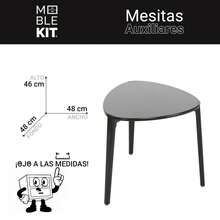 KIWI MOBLEKIT | Wooden And Metal Side Tables For Living Room Or Bedroom, Modern Functional Tables With Different Shapes And Heights, Fixed Or Folding Options For Home - Negra 48 公分 – 梯形 - 查看 3