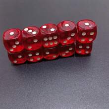 Easytoday 10 piezas de dados grandes de acrílico transparente rojo de 19mm/0.75 pulgadas con bordes redondeados para discoteca, bar, KTV y entretenimiento - Rojo - Ver 8
