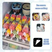 10/50/100pcs Set Ice Cream Cone DIY Bags - Durable And Portable Homemade Ice Cream Bags, Suitable For Ice Cream Making And Cream Piping Bags, Homemade Ice Cream Bags And Food Packaging Bags, Party Kitchen Gift Bags - Multi-color Ice Cream Cone - View 7