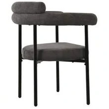 2 Dining Chairs, Modern And Simple Dining Chairs In Dark Grey Suede Fabric, Comfortable Ring Seats, Suitable For Dining Rooms, Living Rooms And Offices, Available In Several Colours. - Dark Grey - View 8