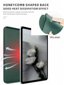 極簡筆記本風格保護殼，深夜綠塗裝，相容 iPad Mini 6/Mini 7/9.7/10.2/10.5/Air 4/Air 5/10th/10.9/Pro 11"/Air 11(M2)/12.9/Pro 11 2024(M4)/Air 13(M3 2025)/Air 11-Inch(M3) 2025/(A16) 11 Inch 11th Generation 2025，9.7 和 10.2 為左側筆槽，其他機型為右側筆槽，三折平板保護殼，TPU 軟邊全包防摔耐磨，蜂巢散熱，磁吸休眠，內建筆槽，不含筆 - 暗夜綠 - 查看 7