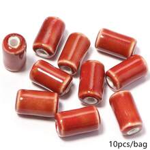10pcs Ceramic Long Tube Beads, Bohemian Style, For DIY Jewelry Making, Necklaces, Bracelets, Beading, Home Decoration, Classroom DIY Craft Supplies - Long Tube Porcelain Beads - View 16