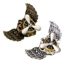 Punk Wing Brooch Gothic Vintage Airplane Gear Pin Steampunk Lolita Gear Cosplay,Halloween - A - View 9