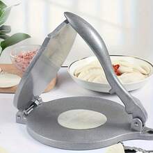 1pc Tortilla Press-A Tool For Making Tortillas, Tacos, Flatbreads, And Dumpling Wrappers; Aluminum Press (Silver)-Easy To Clean; Suitable For Tortillas, Pizza Dough, Dumpling Wrappers, And Bread Dough.Suitable For Home And Professional Use. - Multicolor - View 6