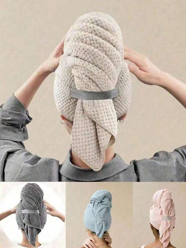 Super Absorbent Microfiber Hair Towel - Ultra-Soft Hair Drying Towel, Super Absorbent Hair Wrap, Suitable For Wet Curly Long Hair, Anti-Frizz, Quick Drying, Essential Hair Care Product For Women, Bathroom Accessory And Gift Hair Bonnet Sleep Cap, Summer, Beach, Hat, Vacation, Travel
