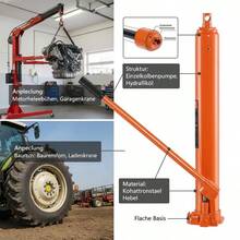 Hydraulic Long Ram Jack, 4 T Engine Lifting Cylinder With Single Piston Pump & Flat Base, Hydraulic Car Bottle Jack For Engine Lifts, Garage/Shop Cranes, Farm, Etc.-XY858280 - Multicolor - View 3