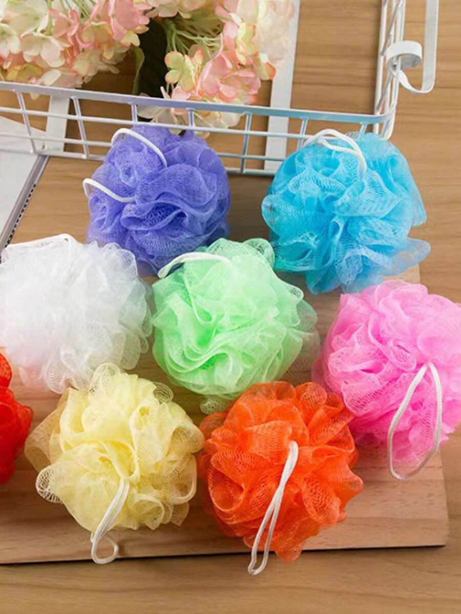 1/2/3/4pcs Super Soft Large Size Bath Sponge, High-End Bath Flower, Back Scrubber, Water Absorbing Towel, Bath Sponge, Bath Ball Home Bathroom Decor Fall Decor Back To School - Multiple Styles - View 1
