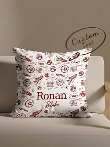 1pc Customizable Personalized Text Print Double-Sided Pillow Case, Suitable For Holiday Gifts, DIY Pattern Pillow Case, Gift For Family, Friends And Yourself - Multicolor - View 1