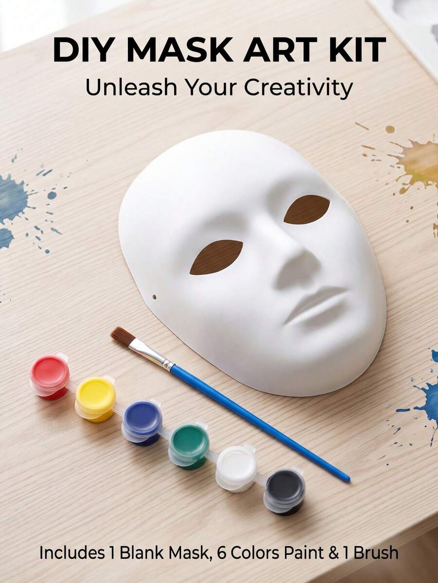 1 مجموعة طقم أقنعة للرسم الحر DIY، مناسبة لتجمعات الأصدقاء وحفلات الفصل وحفلات أعياد الميلاد، بمشاهد متعددة قابلة للتركيب، للهالوين - متعدد الألوان - مشاهدة 1