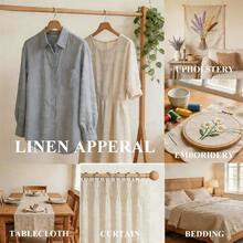 Linen Fabric Soft, Breathable Drapable Clothing Fabric 55 Linen, 45 Viscose Dresses, Shirts, Skirts, Needlework, Lining (Linen, 1 Yard) - A - View 3