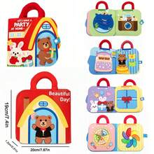 Infant & Toddler Educational Cloth Book, Early Learning 3D Tear-And-Stick Game, Teething Toy - Multicolor - View 3