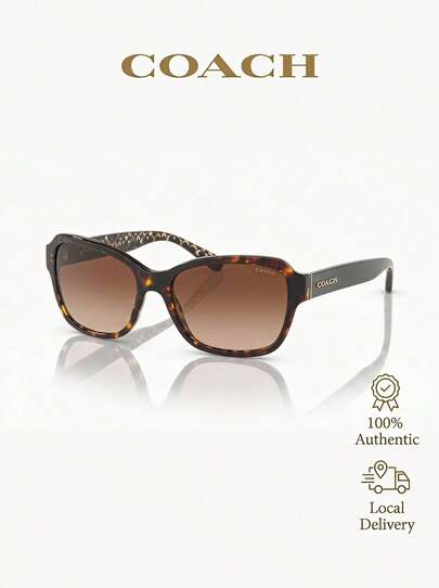 Coach 0HC8232 Dark Tortoise/Brown Gradient Sunglasses