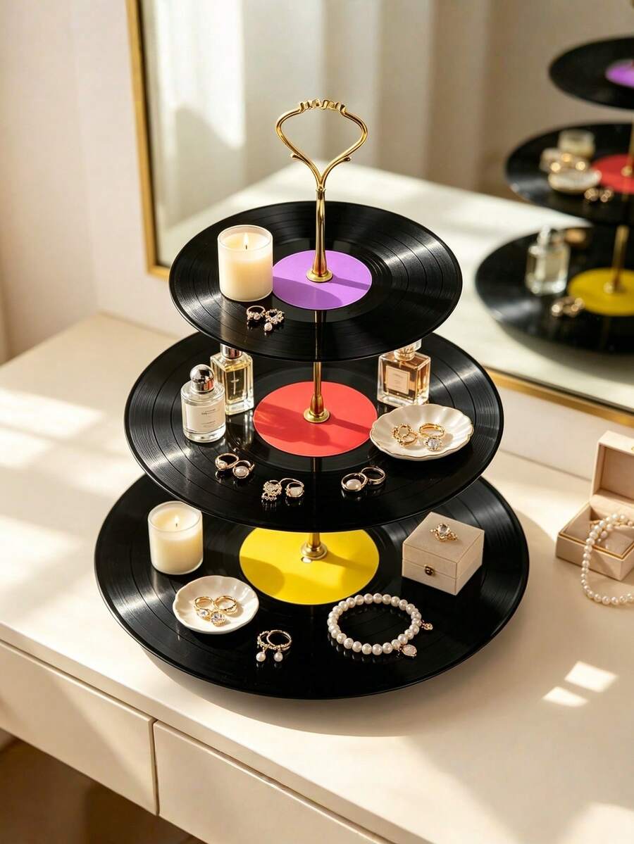 1組木製復古裝飾托盤,易於組裝,適用於生日派對、婚禮、感恩節和情人節桌面裝飾,多功能收納整理架,適合節日派對(非食品接觸) - A - 查看 1