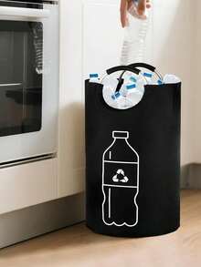 Extra Large Capacity Household Foldable Bin - Cylindrical Open-Top Design, Multi-Functional Plastic Bottle Storage Basket, SpaceBottle Storage, Modern And Aesthetic, Sturdy Construction, Suitable For Apartment Living - Multicolor - View 8