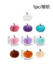 16/12/8/2/1pc Velvet Artificial Pumpkins, Red Faux Velvet Autumn Decor, Suitable For Halloween, Thanksgiving, Harvest, Home, Wedding, Farmhouse Style, Tabletop, Christmas Party Decoration, Creative Gift - Pink - View 11