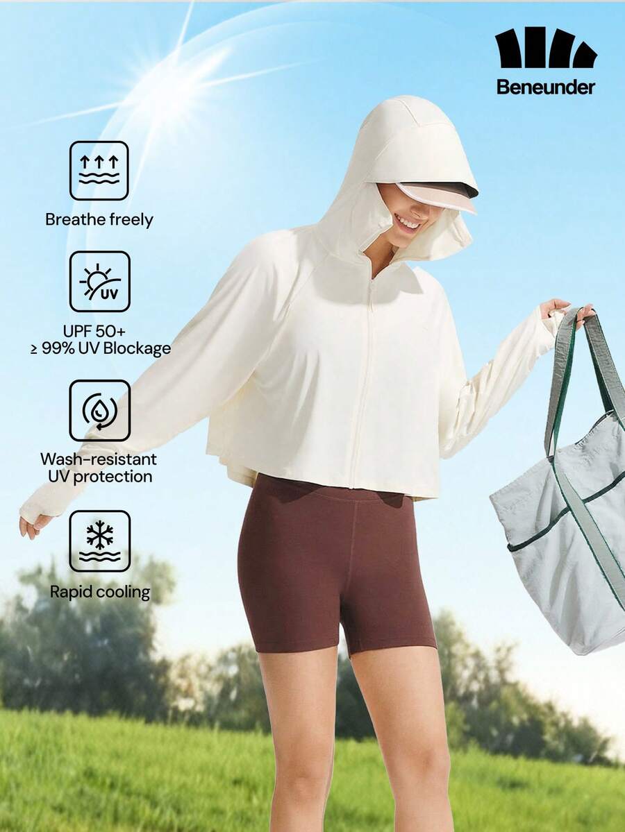 Beneunder Women's Cooling Sun-Protective Jacket (Cape Style) AL118 - Beige - View 1