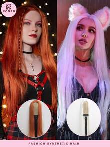 26-Inch Long Straight Synthetic Wig, Heat-Resistant Fiber, Smooth And Realistic Hair Strands - Multicolor - View 2