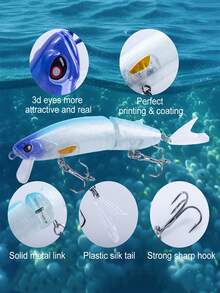 GOTURE 2 Segment Jointed Swimbaits, Fishing Lure Attractive Lightweight Bold Fake Floating Minnow For Bait Multicolor Slow Sinking For Freshwater Saltwater Angling. - Multicolor - View 7
