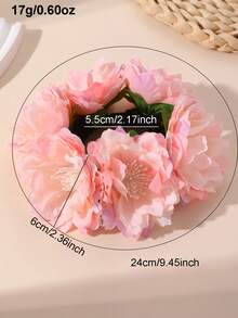 1/3pcs Set Simulated Gradient Flower Hair Scrunchies, Vacation Style High Elasticity Hair Ties, Multi-Color Versatile Elegant - Multicolor - View 9