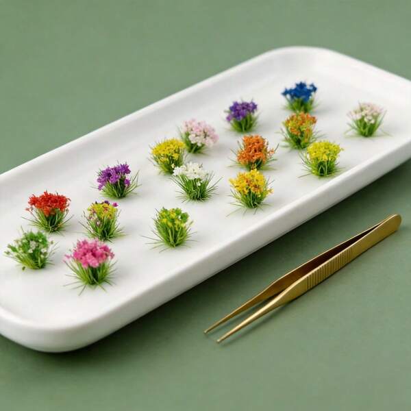 Aesthetic Miniature Flower Clusters 104pcs Set, Premium DIY Botanical Material For Terrarium, Fairy Garden, Resin Craft, Scrapbooking & Journaling, Sophisticated Home & Desk Decor For Adults (Artistic Craft Supply)