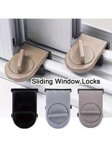 1pc Aluminum Alloy Sliding Door & Window Lock, Anti-Pinch, Anti-Theft, Anti-Fall Safety Lock System With Double Packaging - Multicolor - View 1