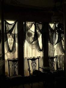5/3pcs Black Horror Mesh Fabric, Suitable For Halloween, Large Size Black Horror Mesh Fabric, Suitable For DIY Halloween Horror Backdrop, Party Decoration Mesh, Curtain Decoration, Suitable For Creating Haunted House Horror Atmosphere, Halloween Party Decoration, Indoor And Outdoor Yard Fence, Haunted House Decoration Door And Window Covering Mesh, Halloween Horror Mesh Decoration - Multicolor - View 11