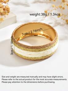 1pc Bohemian Vacation Style Handmade Woven Raffia Mixed Coffee Color Round Bracelet Suitable For Women's Daily, Vacation, Party Wear (Handmade Weaving Method Random) - Mixed Coffee Color - View 3
