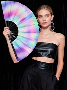Fluorescent Kung Fu Fan - Essential For Music Festivals And Queuing, Suitable For Men And Women, With Excellent Glowing Effect. Perfect For Music Festivals, Stage Performances, Photography, Various Events, Parties, Graduation Ceremonies, Teacher's Day And Birthdays. A Perfect Gift For Friends And Family, Also Suitable For Music Festivals, Carnivals, Rainbow Themed Costumes, Disco Parties And Glow-In-The-Dark Parties. Lightweight And Portable. - Multicolor - View 9