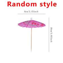 [10/20Pcs] Cocktail Drink Umbrella Picks Toothpicks - Colorful Paper Toothpicks Cocktail Umbrellas For Luau Parasols Hawaiian Tiki Party Decorations.[Styles Are Sent Randomly] - Multicolor - View 11