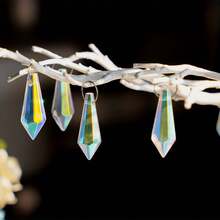 50PCS Clear Icicle Hanging Pendants, Faceted DIY Suncatcher Parts For Window Decor, Crafts, Ornaments & Jewelry Making - 50pcs 38mm Pointed Beads - View 10
