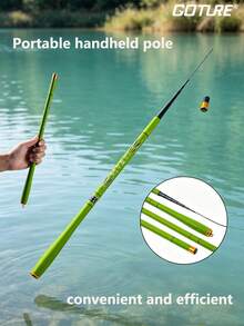 GOTURE 1 pieza Caña de Pesca Telescópica Ultra Ligera - Material de Fibra de Carbono, Diseño de Bloqueo , Alta Capacidad de Carga, Adecuada para Principiantes - Verde - Ver 1