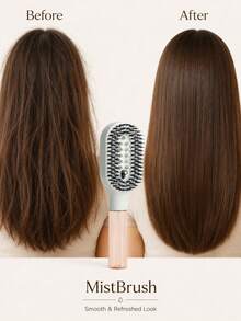 Spray Styling Hair Comb, Detangling Spray Comb, 3-In-1 Portable Plastic Hair Tool With Refillable Water Tank And Round-Headed Bristles, Suitable For Curly And Wavy Hair - Multicolor - View 9