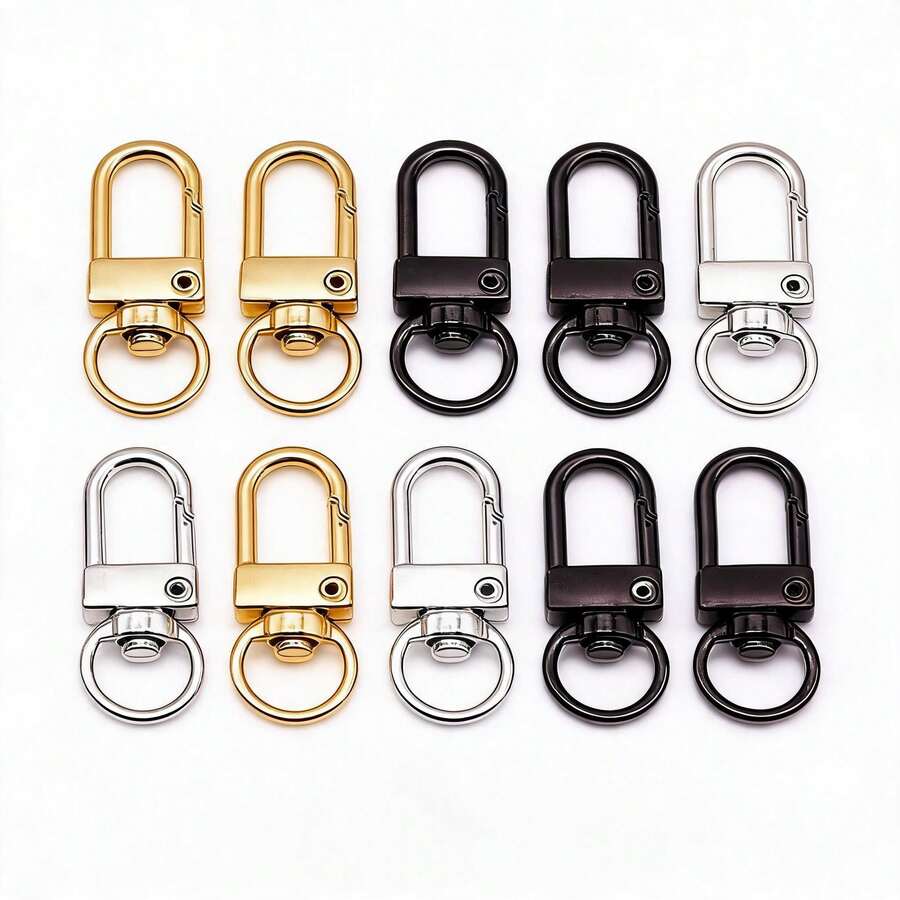 [Metal Snap Buttons] 20pcs Zinc Alloy Small Door Buckle DIY Keychain Bag Pendant Hook Clasp Hardware Accessories DIY Sewing Accessories - Multicolor - View 1