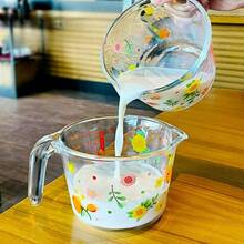 1pc Heat-Resistant Glass Measuring Cup With Scale For Baking, Microwave , Breakfast Milk Cup For Home Use - Multicolor - View 11