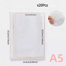 10 piezas de hojas sueltas de recambio A5 para carpeta, incluyendo 1 ranura, 2 ranuras, 4 hojas protectoras de bolsillo de doble cara - Multicolor - Ver 20