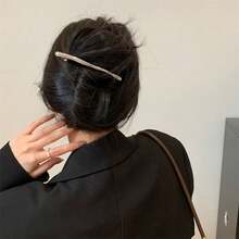 1件極簡現代韓風髮夾,適合年輕女性,適用於派對與日常穿搭(金屬材質可能有些微刮痕),髮飾 - 彩色 - 查看 9