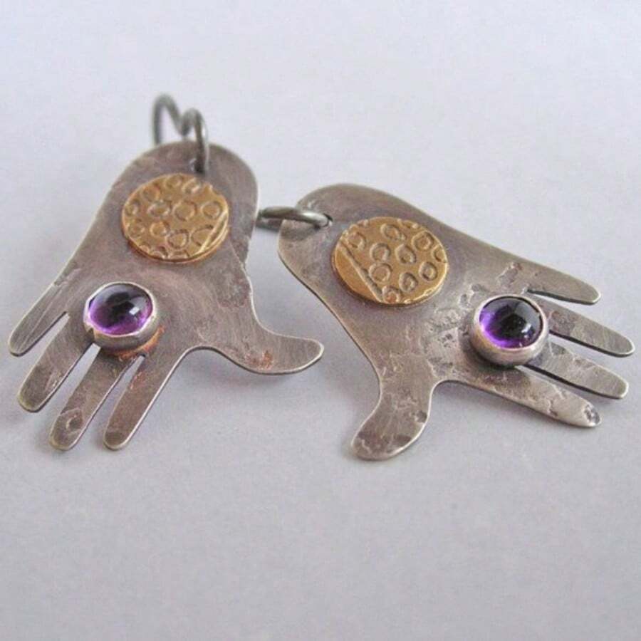 Hammered Texture Creative Earrings, Personalized For Women's Daily Wear And Gifting - Antique Silver - View 1