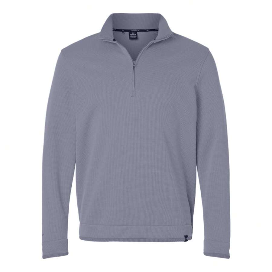 Under Armour Mens Quarter Zip Fleece Top - Steel - View 1