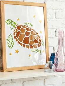 4 Turtle Pattern Stencils, Reusable Painting Stencils, Ocean Animal Pattern Stencils, Turtle Pattern Stencils, And DIY Craft Stencils For Art Creation, Fabric, Canvas, Wooden Wall, Home And Furniture Decoration - Sets - View 4