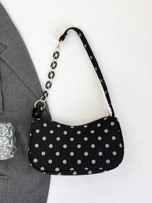 Bolso de hombro minimalista y de moda con pliegues de nube de unicolor - Negro - Ver 5