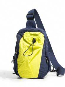 Summer Colorblock Outdoor Women's Chest Bag, Lightweight Drawstring Water Bottle Pocket Crossbody Bag, Hiking Trekking Commuting Casual Versatile Niche Techwear One Shoulder Small Backpack - Multicolor - View 10