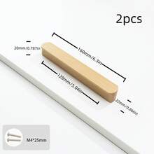 2 buah Tarikan Kabinet Kayu Solid Bentuk Batang Panjang dengan Desain Tepi Bulat, Gagang Laci untuk Dapur, Kamar Tidur, Kamar Anak, Aksesoris Perangkat Keras Furnitur - pohon beech - View 17