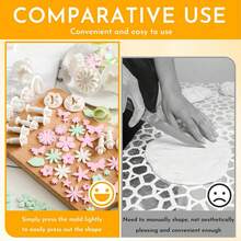 33 piezas Molde cortador de galletas con forma de flor blanca DIY Molde de fondant para pastel de flor Herramienta de decoración de pastel de plástico Accesorios de repostería Cortador de galletas de plástico - Multicolor - Ver 5