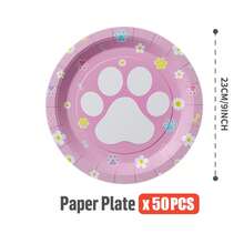 50/25/10pcs Pet Paw Print Disposable Paper Plates, Party Supplies, Suitable For 50 Guests, Disposable Paper Plates Party Tableware For Birthday, Wedding, Party, Family Picnic - View 23