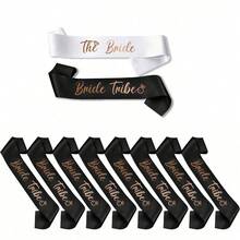 Sage Bachelorette Sash Set With Veil 11-Pack Elegant Bride & Bride Tribe Sashes For Wedding Party & Team Brid Gift Decorations Bridal Shower - Style 1 - View 20
