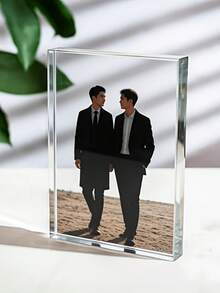 客製化壓克力裝飾牌，個性化壓克力桌面裝飾，可客製化藝術印花，家庭快照與朋友肖像，透明耐用，適合居家擺飾與貼心禮物 - 彩色 - 查看 5