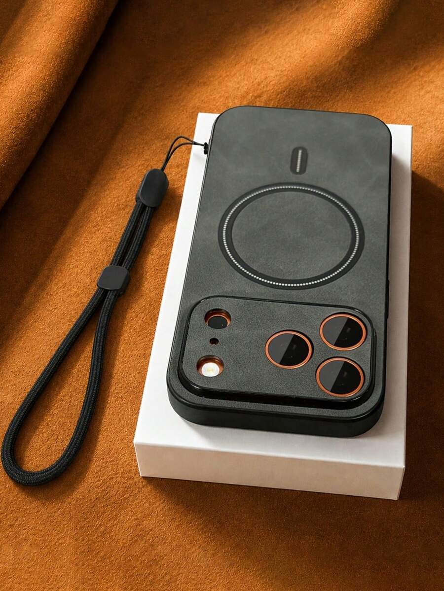 奢華商務復古人造羊皮仿皮磁吸手機殼，適用於 iPhone 17 Pro Max 17 Pro 16 15 Pro Max 14 13 Pro Max 12 Pro Max 11，支援無線充電，相機保護防震防摔保護殼，附掛繩