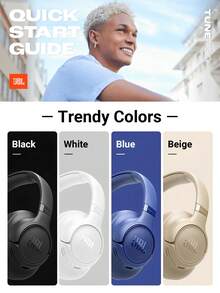 JBL Tune 730BT 無線耳罩式藍牙耳機，純低音音質、76小時電池續航、雙波束成形麥克風、多點連接、藍牙 6.0、可折疊舒適佩戴 - 藍色(New) - 查看 6