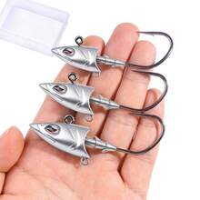 3件/盒 28g 42g 56g 釣魚慢釣鉤頭，三角頭附3D眼睛，大洋釣魚裝備鉤 - 彩色 - 查看 2