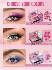 Misslyn 1件 EYE Want It 3色眼影套組，附鏡子與刷具，霧面亮片閃粉高顯色，質地柔軟易暈染，Y2K派對海灘旅行妝容，新年禮物，情人節禮物 - 34 SUNSET VIBES - 查看 8